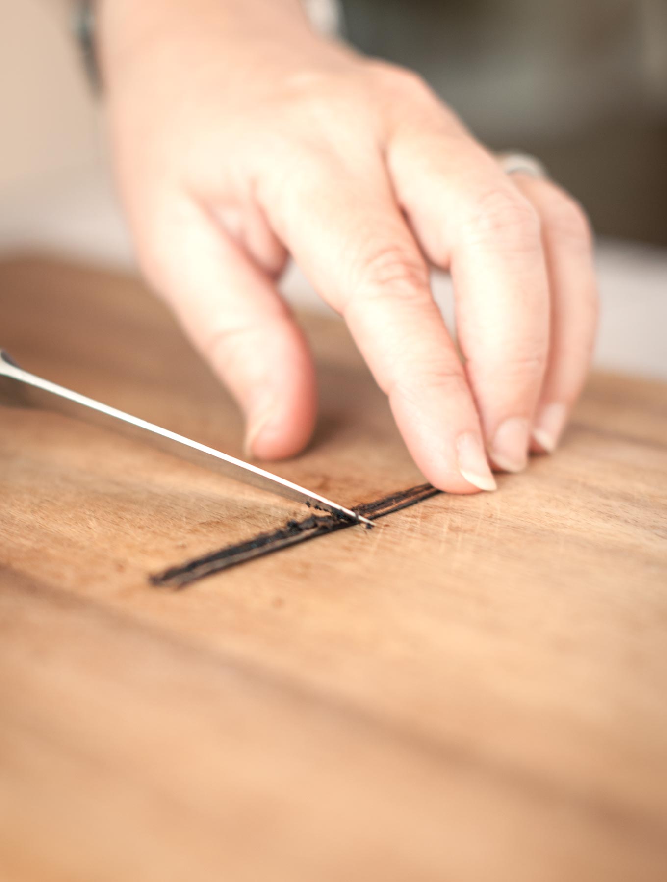 Scraping Vanilla Bean Seeds