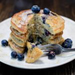 Stack of Gluten Free Lemon Blueberry Pancakes