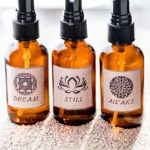 Three DIY Essential Oil Aroma Sprays in Amber bottles
