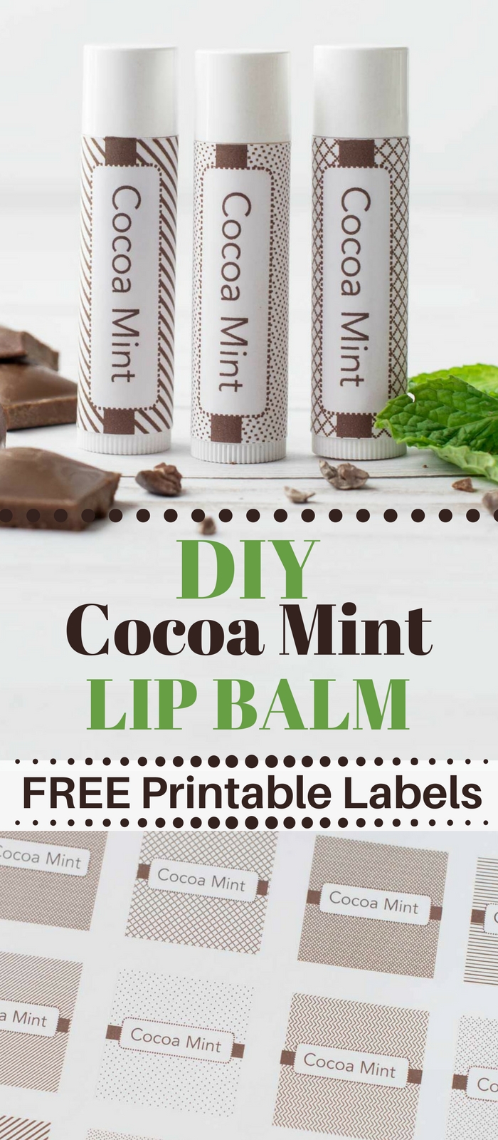 DIY Cocoa Mint Lip Balm with Free Printable Labels