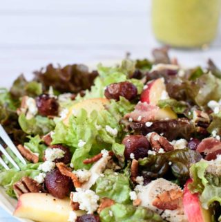 Roasted grape salad with blue cheese crumbles