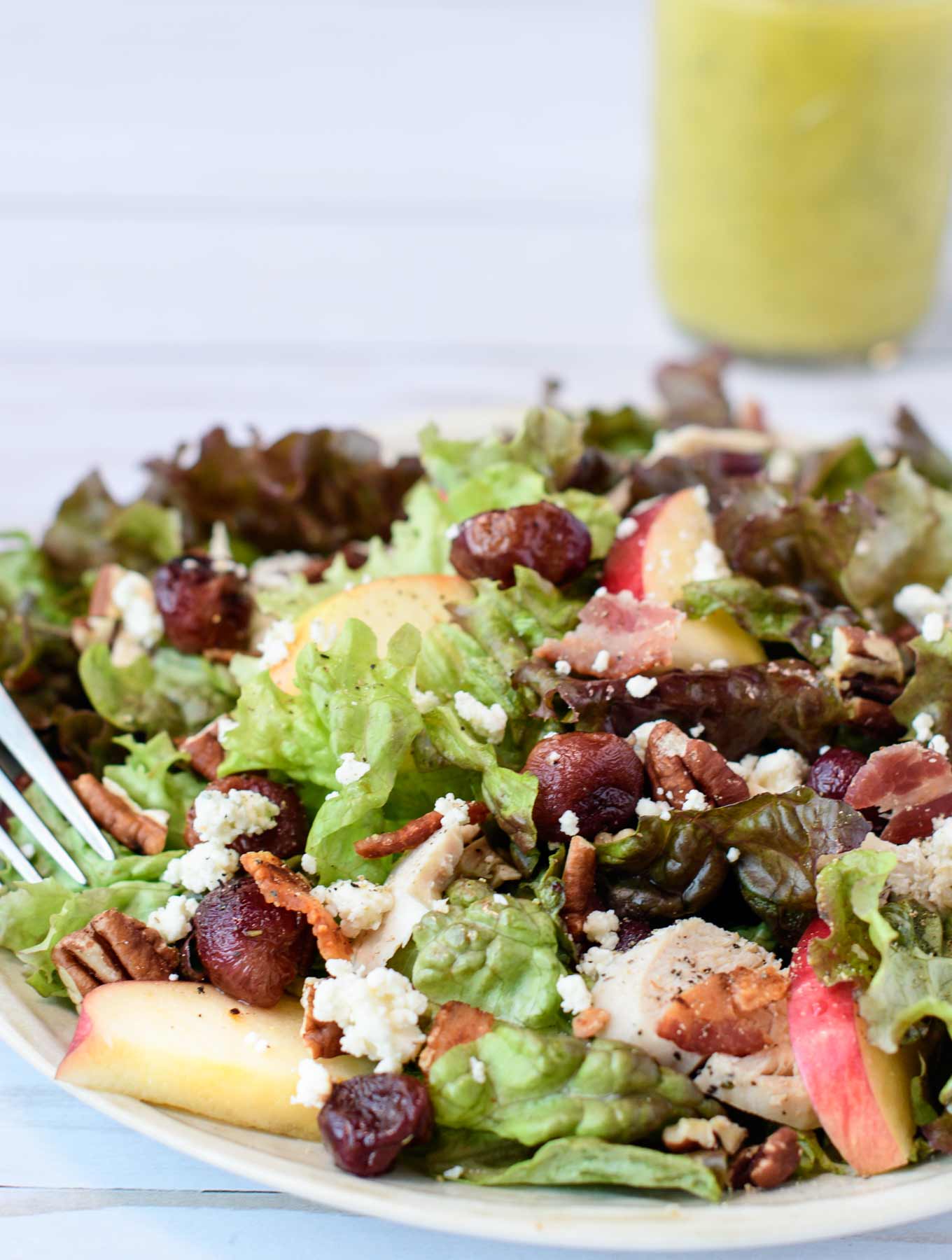 Roasted grape salad with blue cheese crumbles