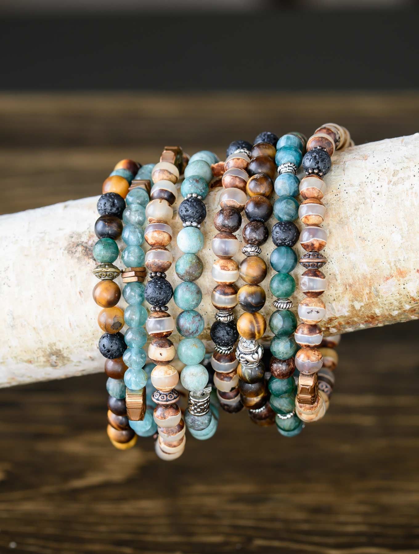 Essential Oil Diffuser Bracelets on a Branch