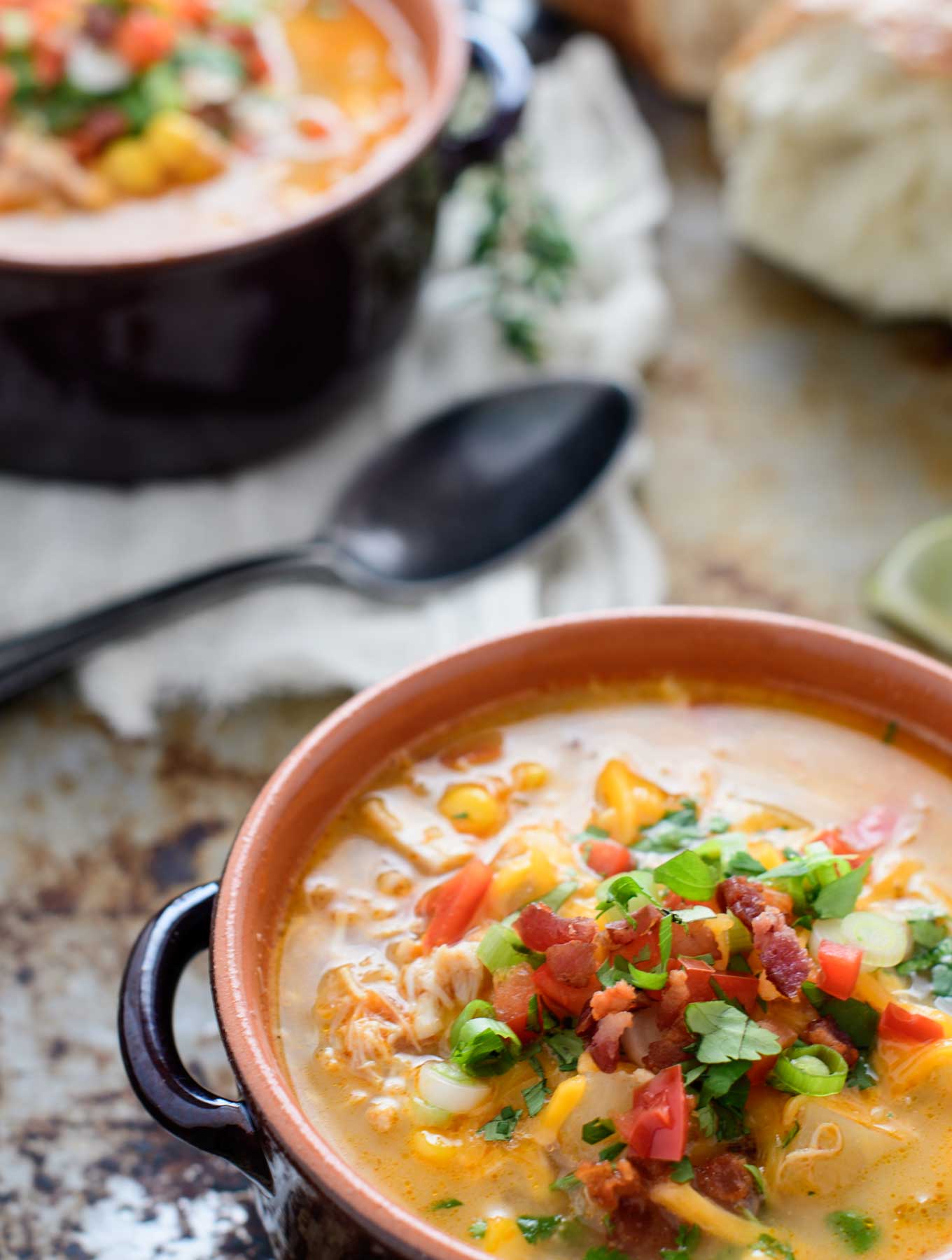 Two bowls of Southwest Corn Chowder