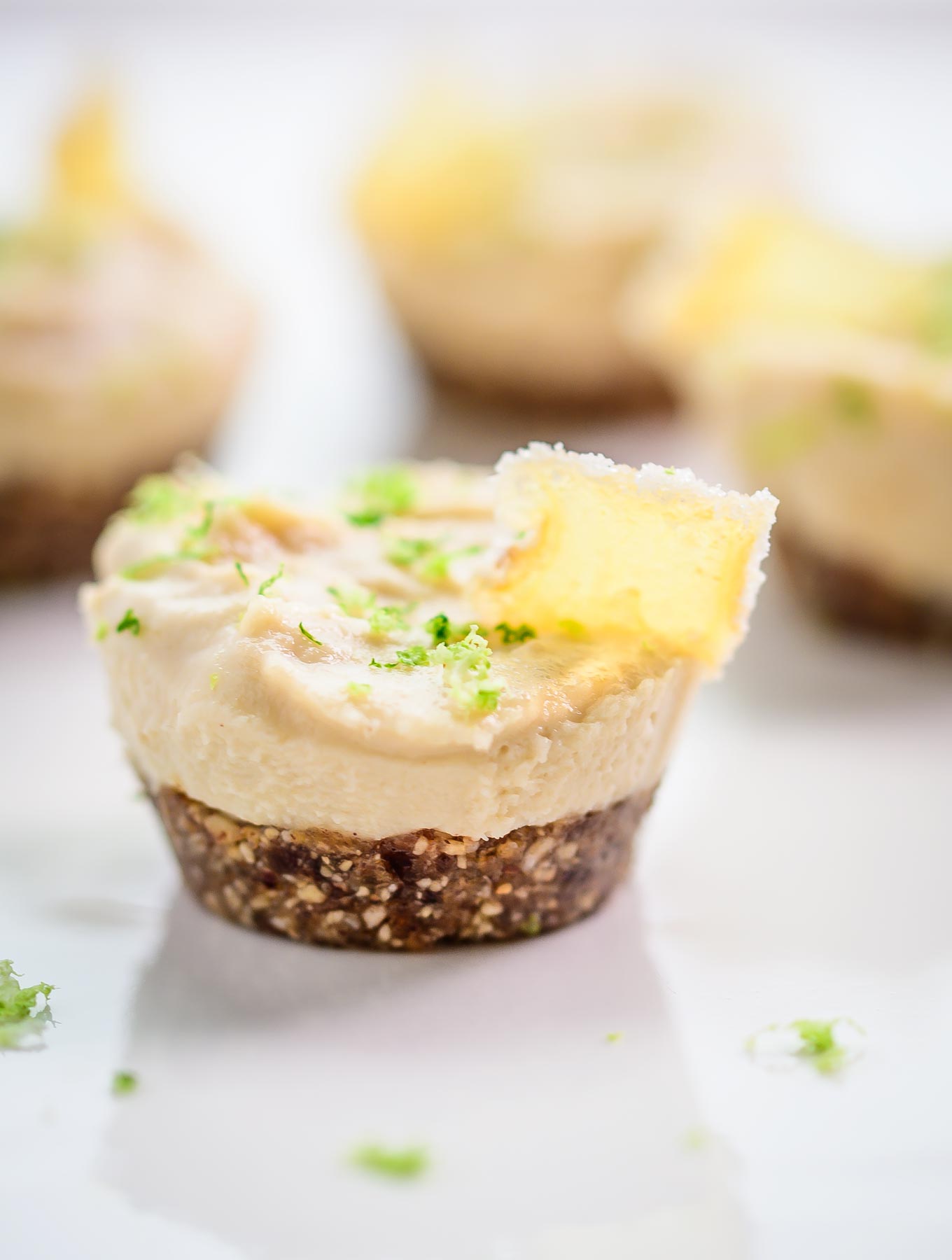 No Bake Lemongrass Cheesecake with Candied Ginger Crust