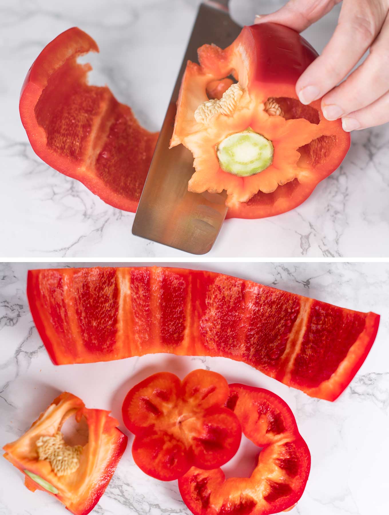 How to slice a red pepper