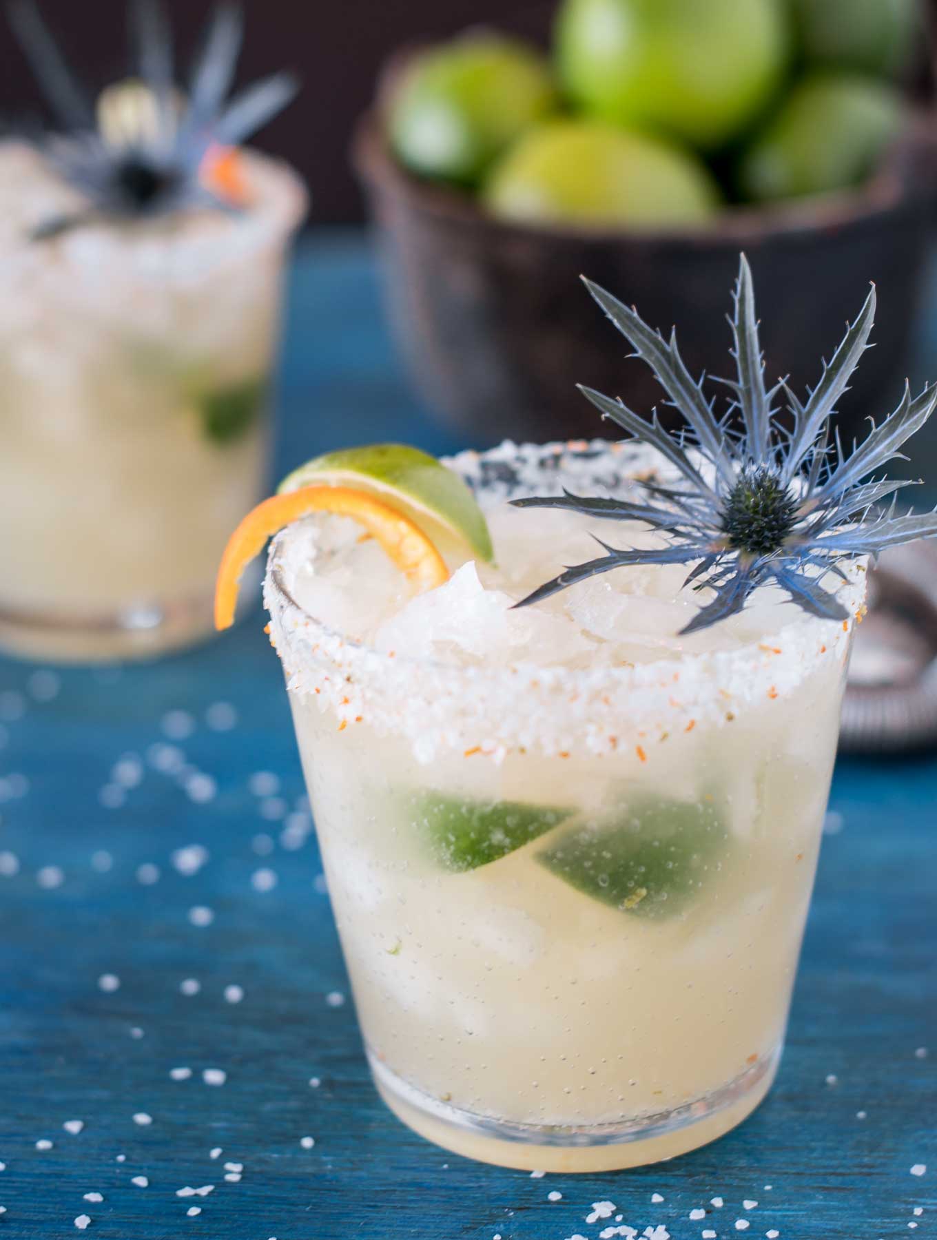 Brazilian margarita on a blue board