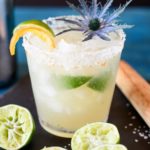 Brazilian margarita with citrus salt and muddled limes