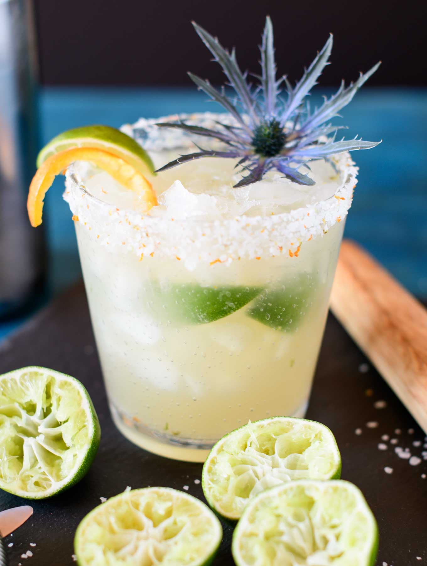 Brazilian margarita with muddled limes