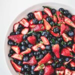 Bowl of lemon berry mint salad