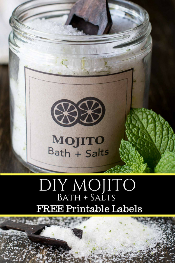 DIY Mojito Bath Salts with Printable Labels