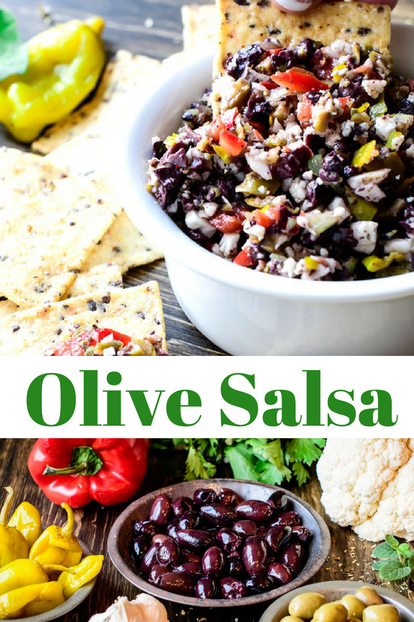 Olive Salsa with crackers