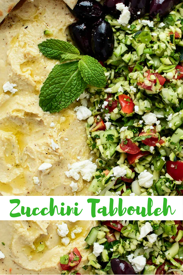 Platter of Zucchini Tabouleh with Hummus