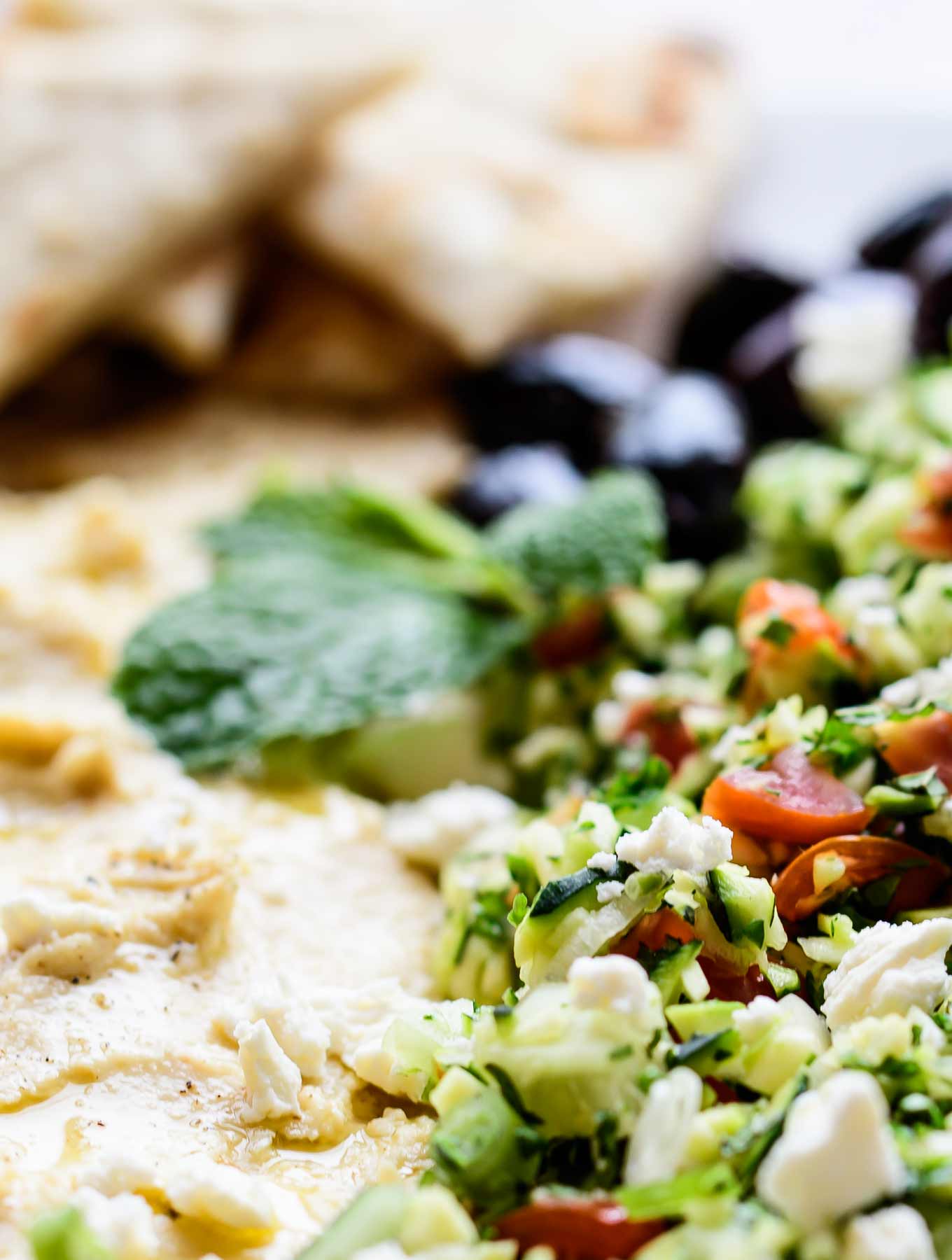 Zucchini Tabouleh with Hummus