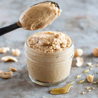 A jar of candied ginger cashew butter