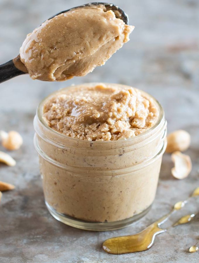 A jar of candied ginger cashew butter