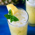 Close up of pineapple ginger faux-jito