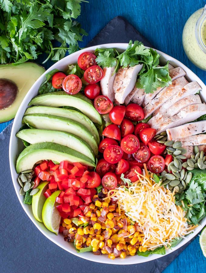 Tex Mex Chicken Salad with Cilantro Lime Dressing