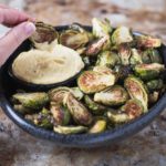 Roasted brussels sprouts with curry aioli