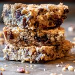 Stack of orange cranberry chocolate bars