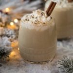 Cardamom eggnog with whipped cream and smoked salt