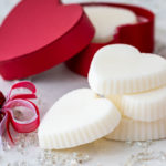 Stack of heart shaped lotion bars