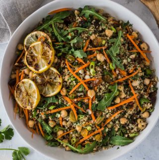 Moroccan quinoa salad with curry dressing