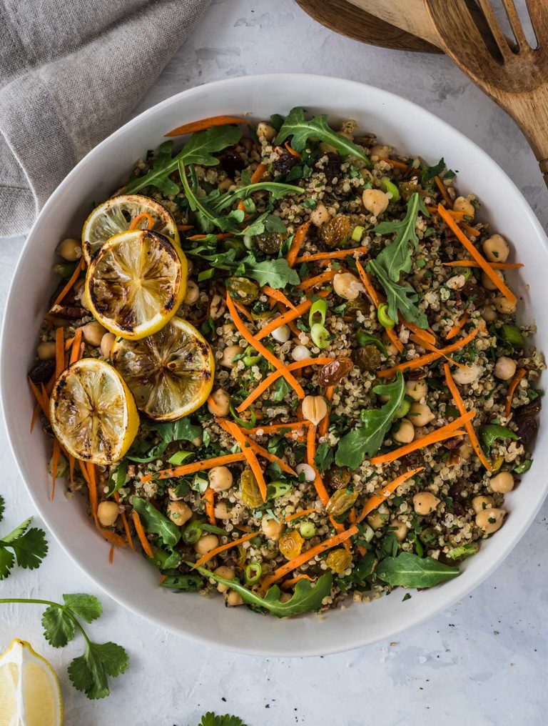 Moroccan Quinoa Salad with Creamy Curry Dressing