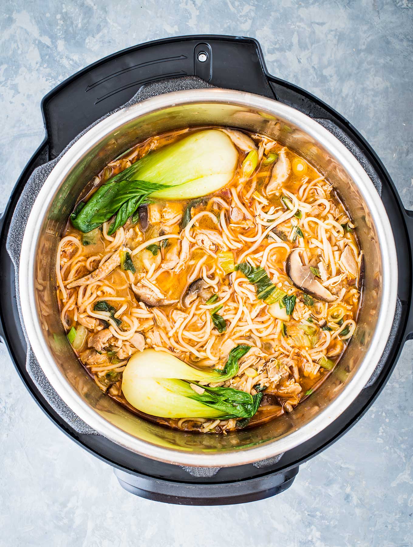 Bowl of ramen in an instant pot