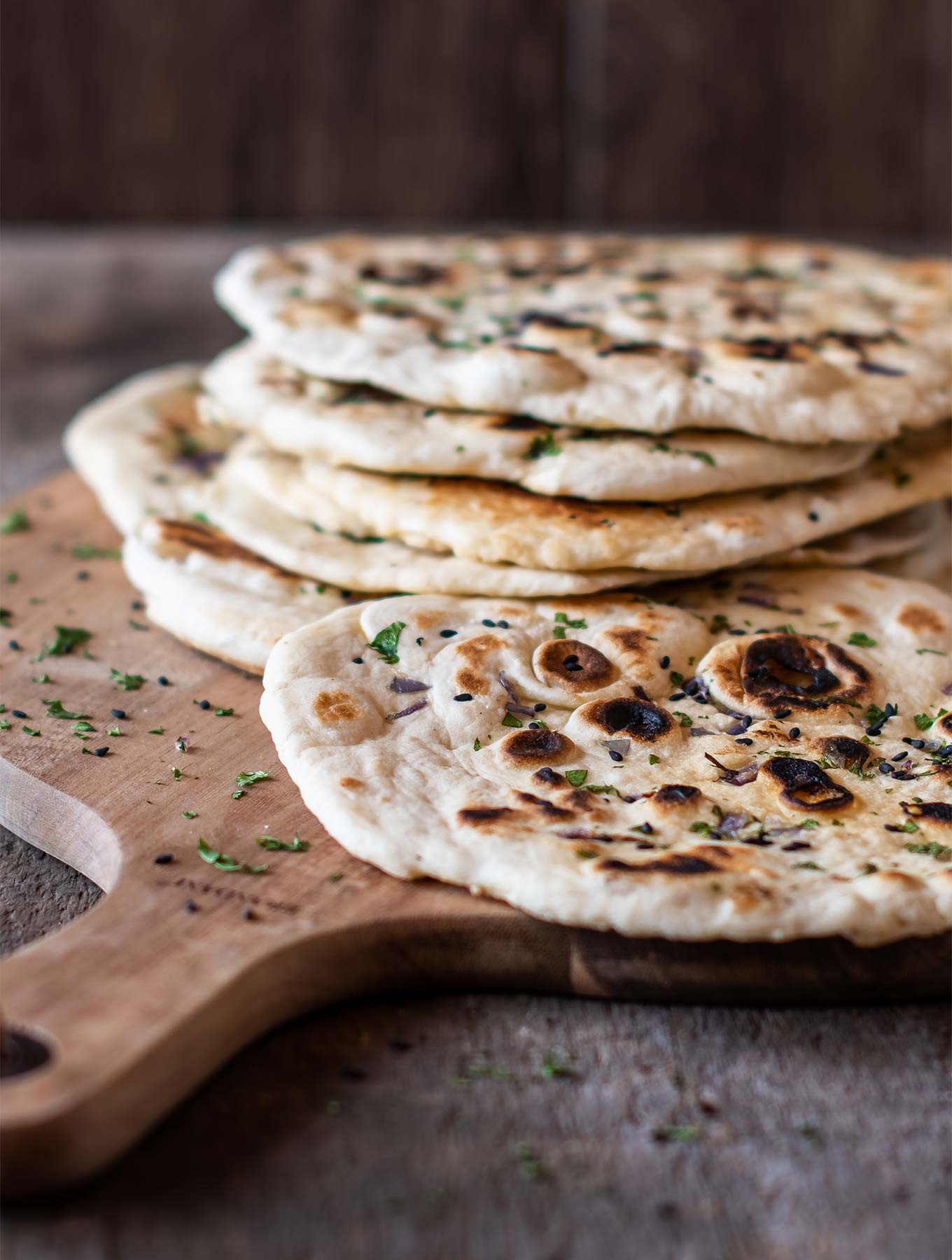 stack of naan bread