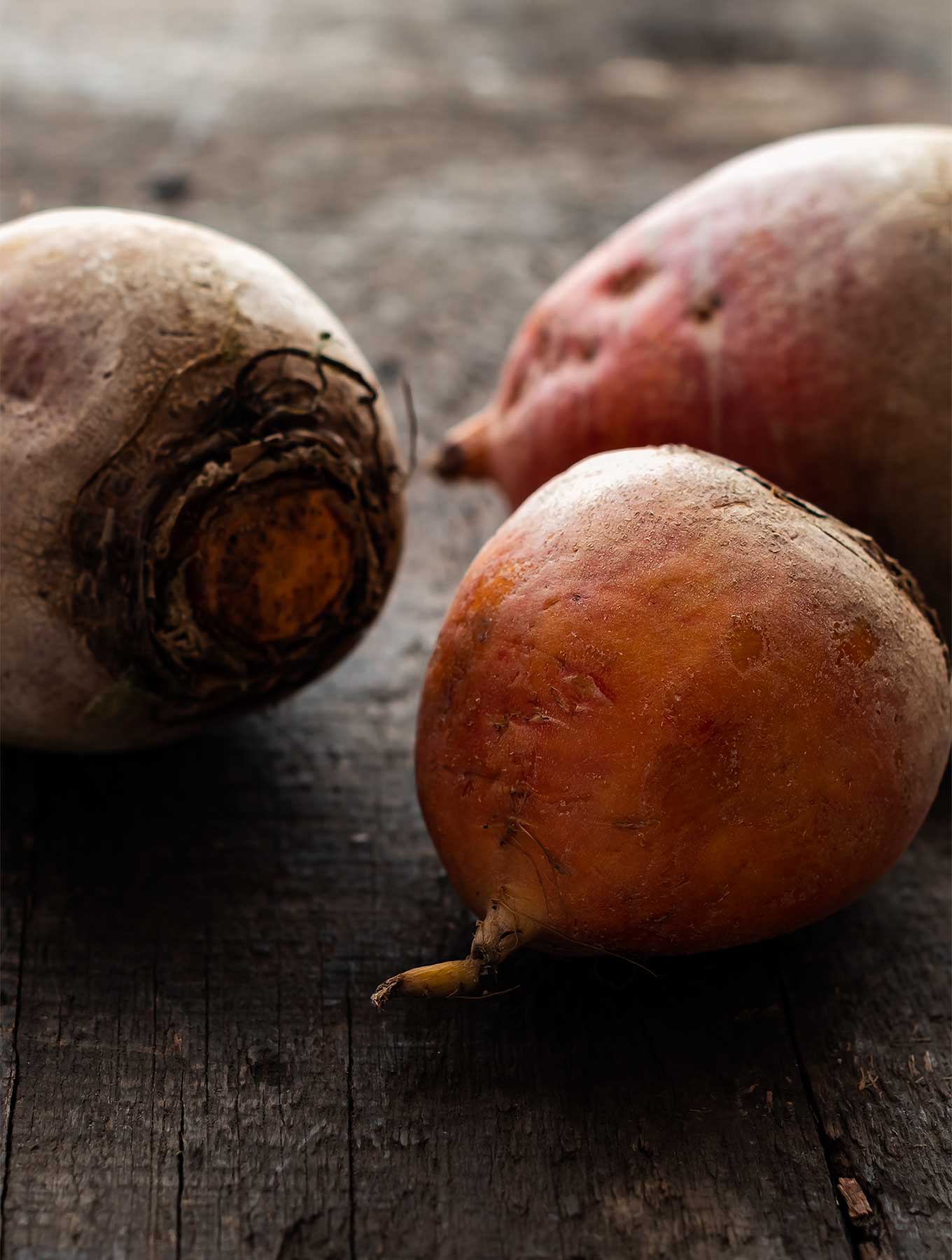 Three golden beets