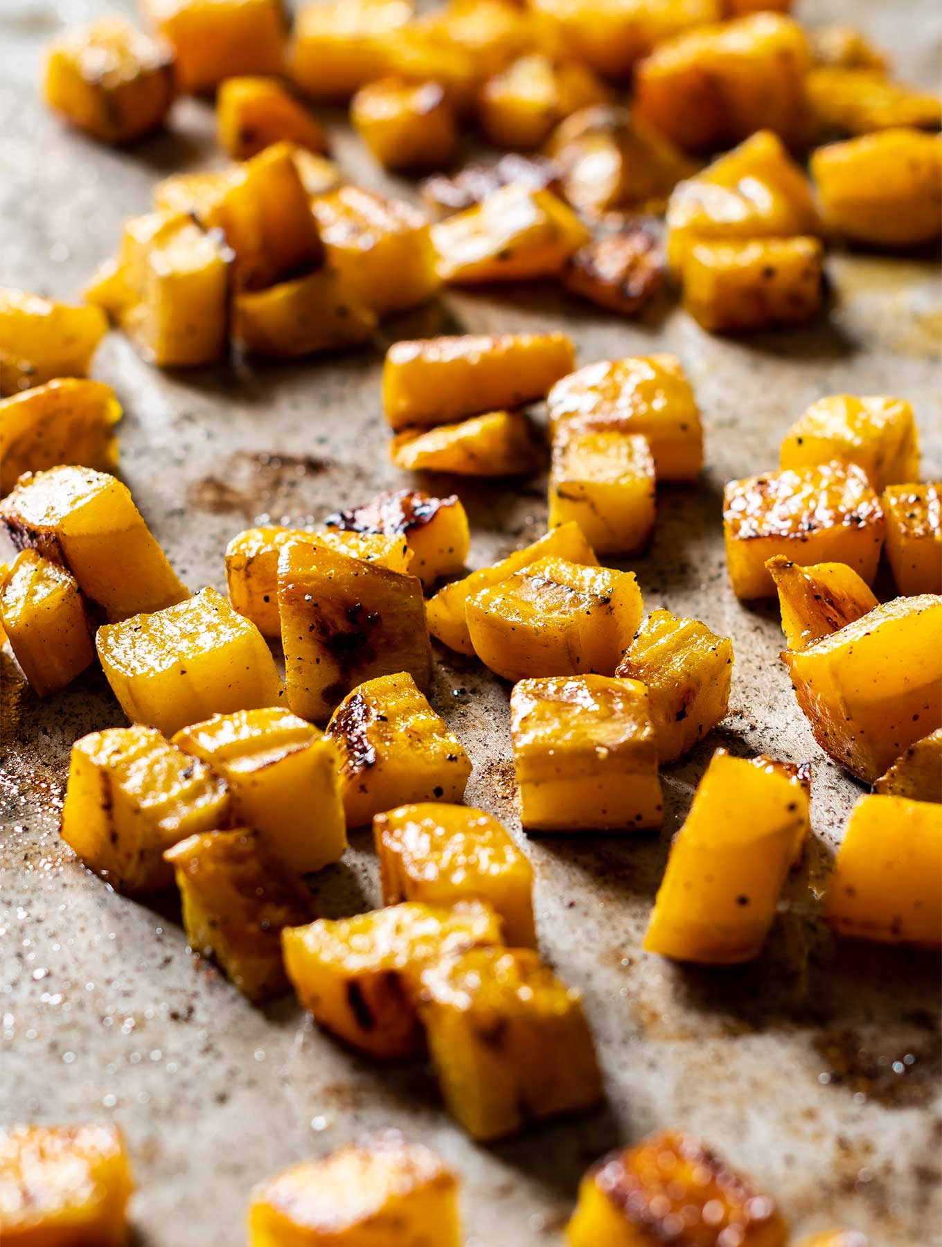 pan of roasted golden beets