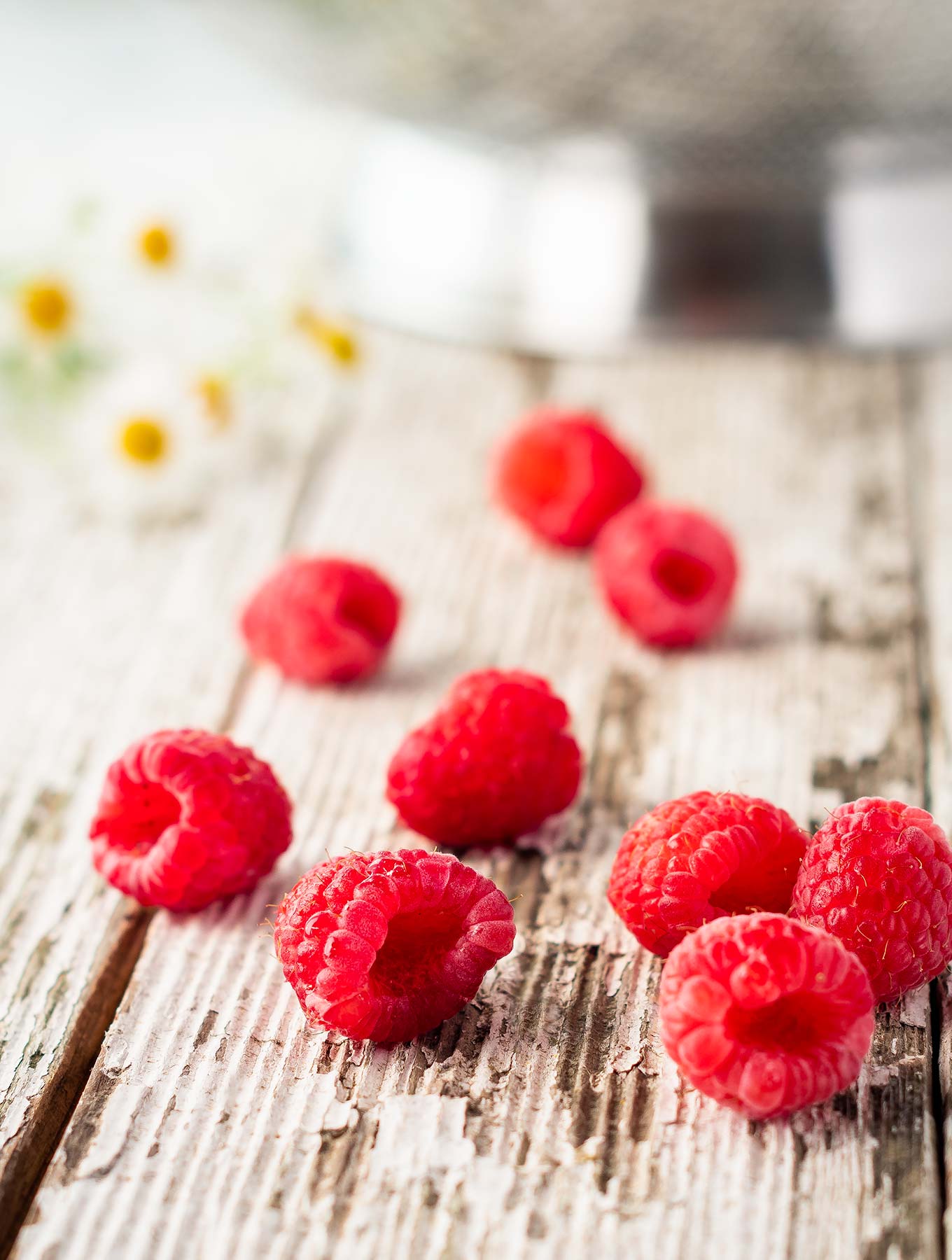 Close up of fresh raspberries