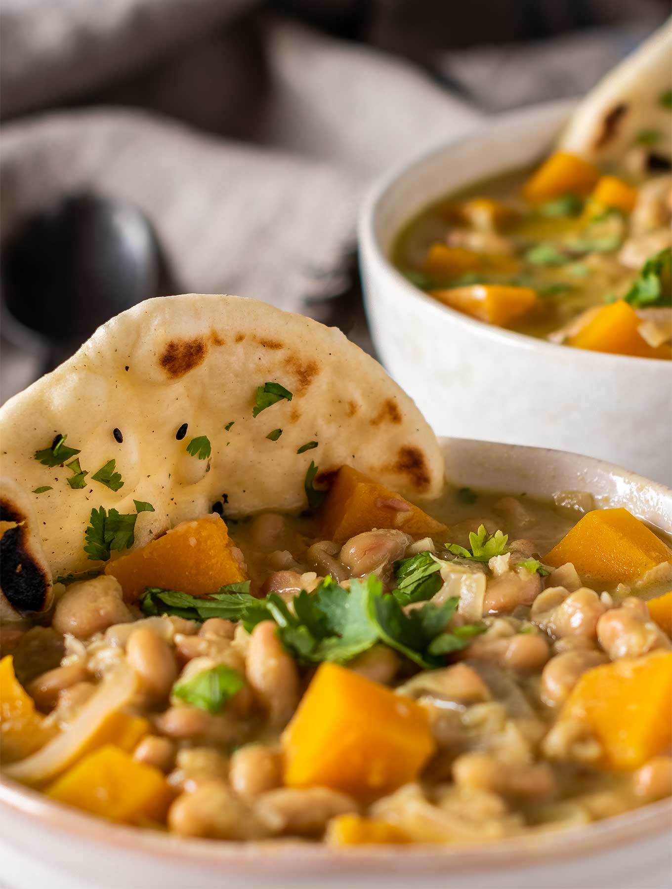 Close up of thai green curry chicken chili