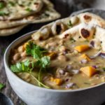 Close up of thai green curry chicken chili