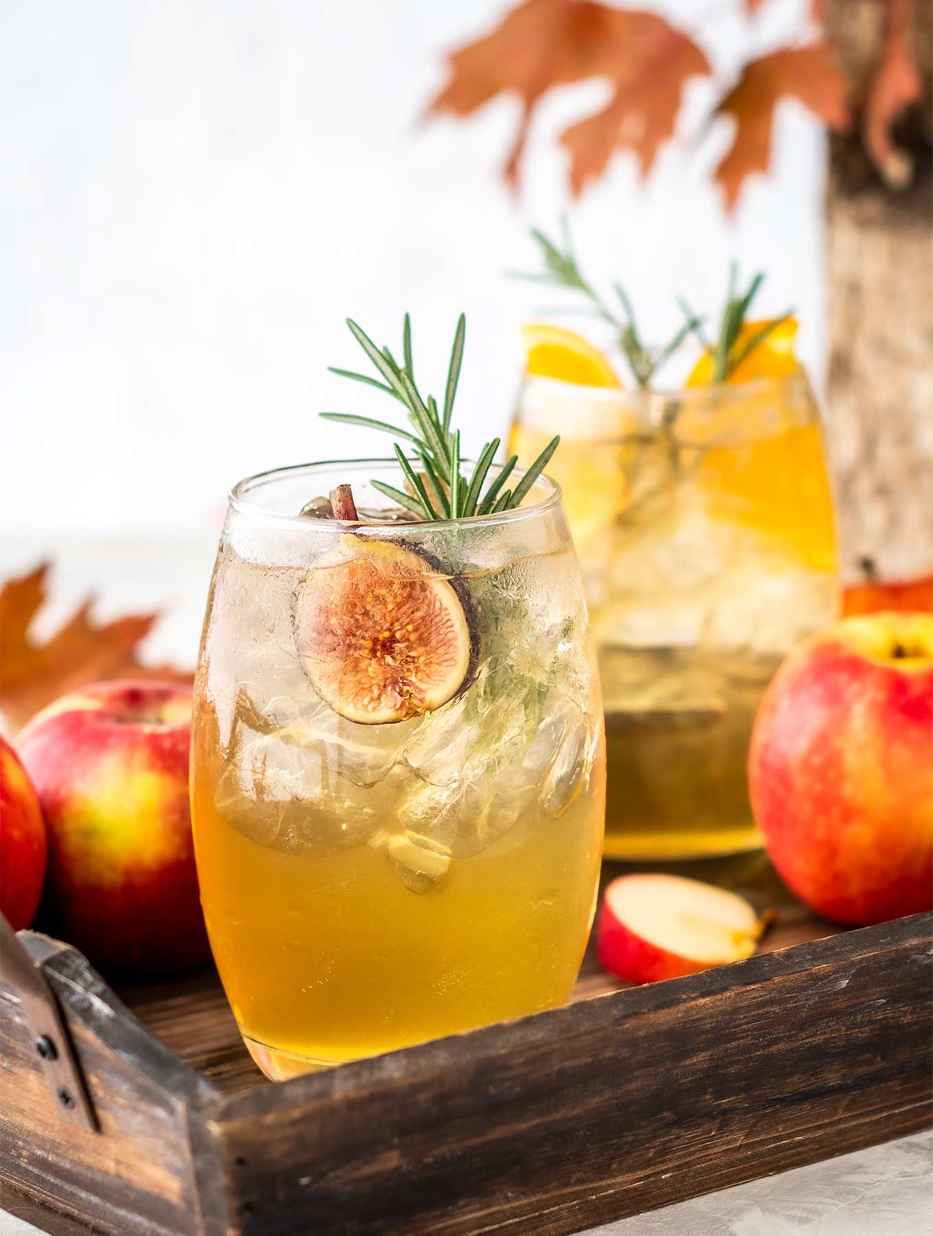 two glasses of fall sangria